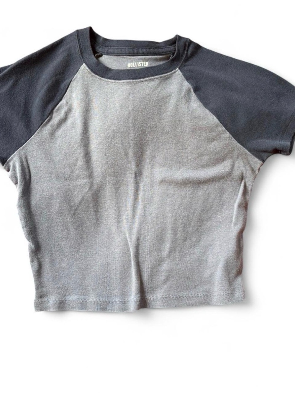 Hollister Two-Tone Blue Babydoll Crop Top Women’s Size XS Smocked Casual Y2K